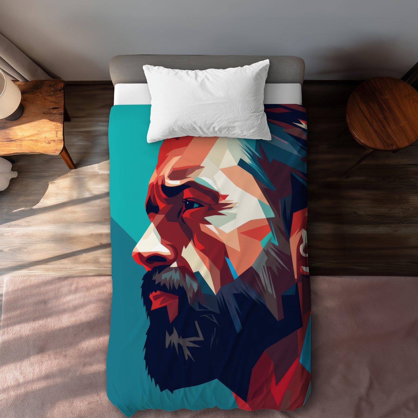 Hopeful Turquoise Duvet Cover - Stylish Home Decor Choice
