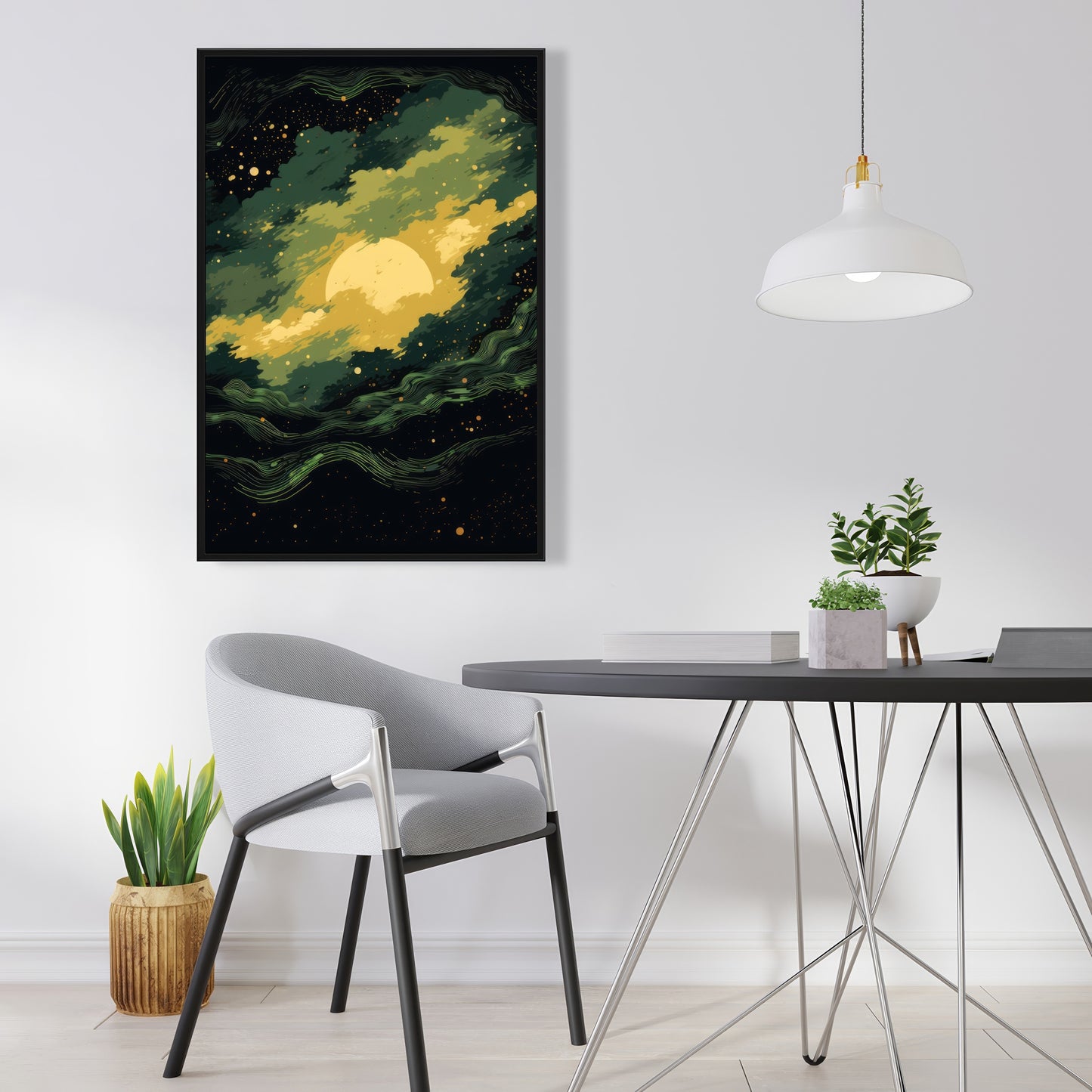 Cloudy Star - Black Framed Canvas for Home Decor | Stylish Art