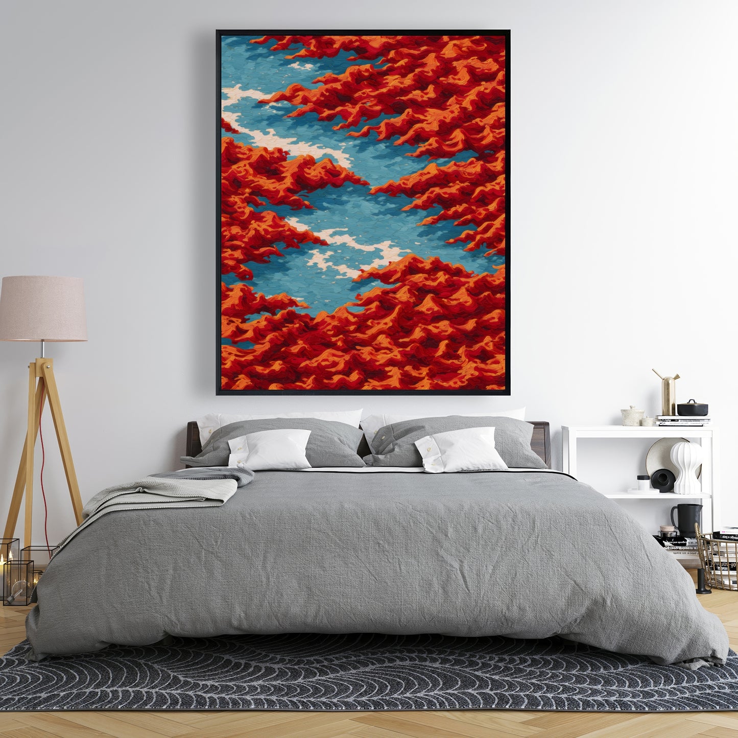 Red mounds - 24"x24" Framed canvas