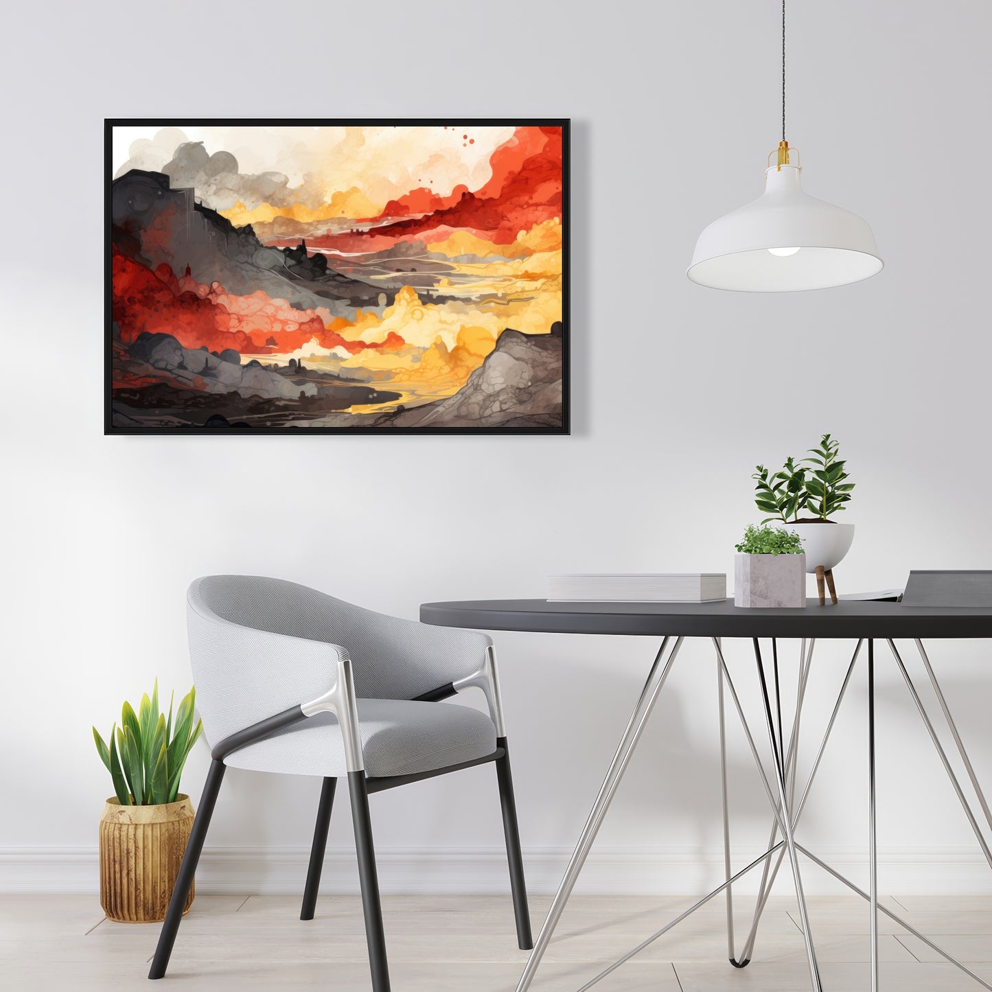 Scolding land - 36"x36" Framed canvas