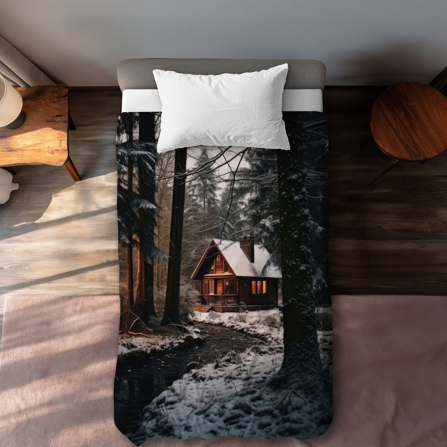 Housse de couette au bord de la rivière | Linge de lit douillet pour la maison