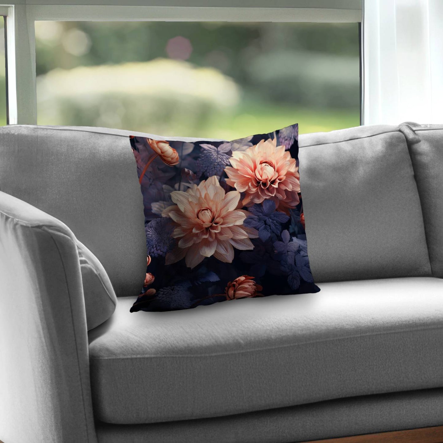 Pink and Purple Black Poly Twill Throw Pillow - Home Decor Insert