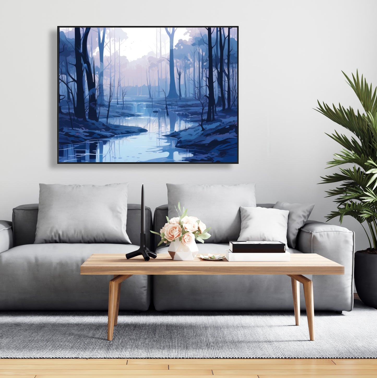 Cold and muddy - 36"x36" Framed canvas