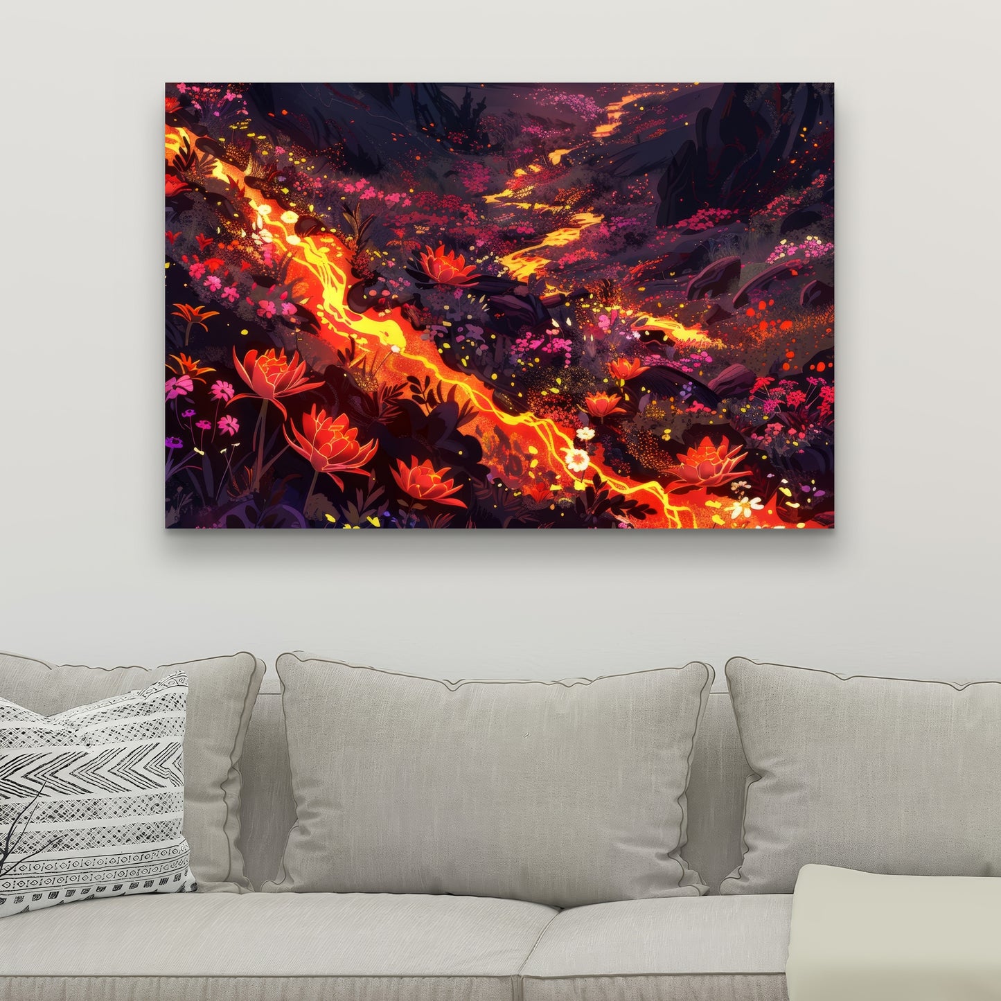 Bloom and Eruption - Yellow Canvas Home Decor Artwork