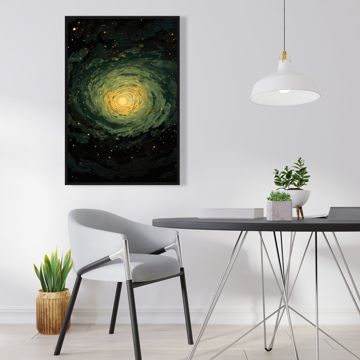 Swirling gases - Black framed canvas for home decor elegance