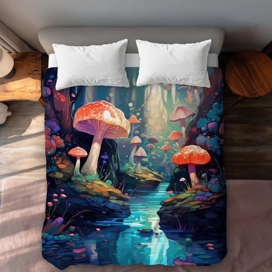 Whimsical Forest Turquoise Duvet Cover | Home Decor Essentials