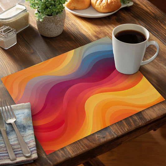 Cloudy Sky Red Polyester Placemat for Home Decor | Stylish Tableware