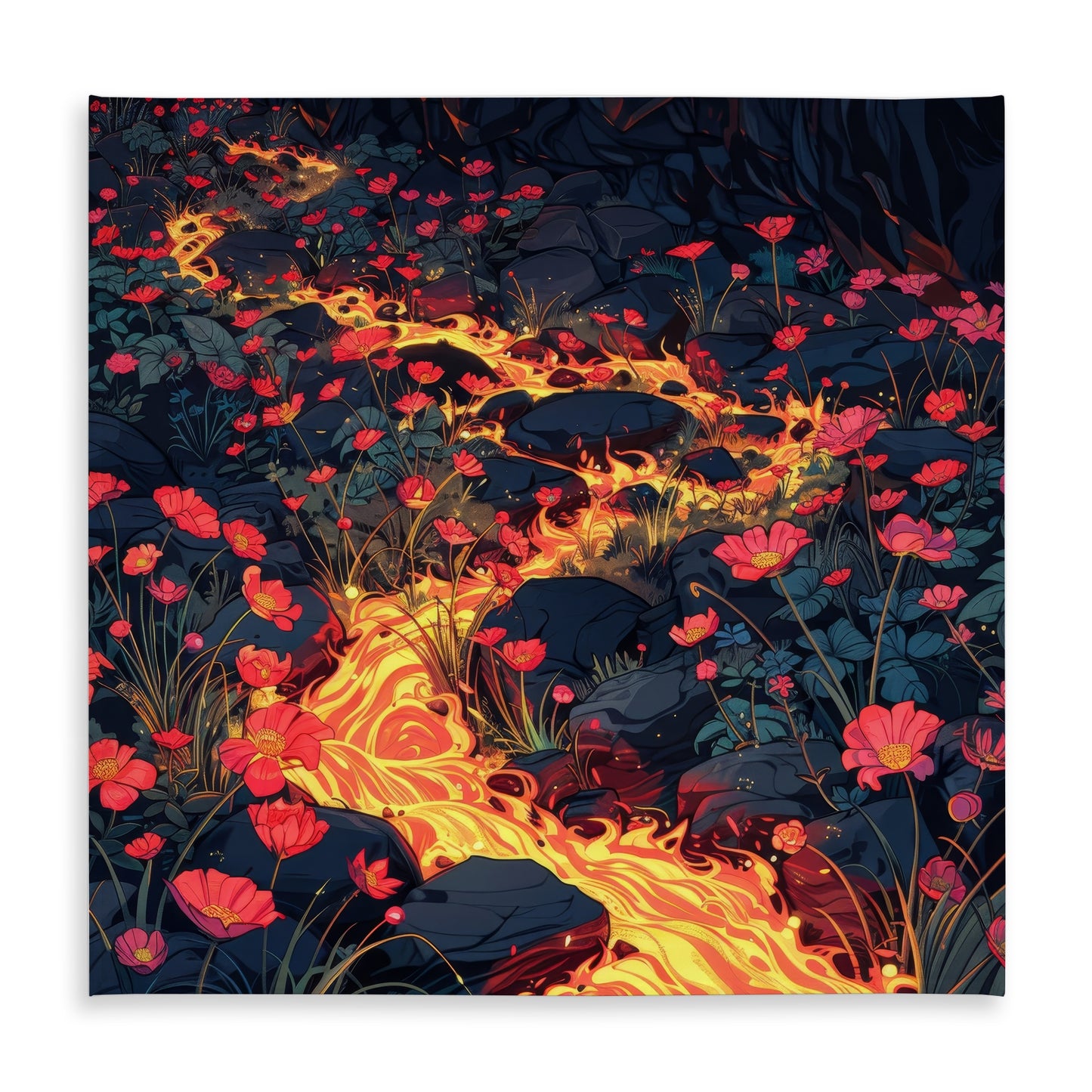 Dodging Nature Black Indoor Outdoor Tablecloth for Home Decor