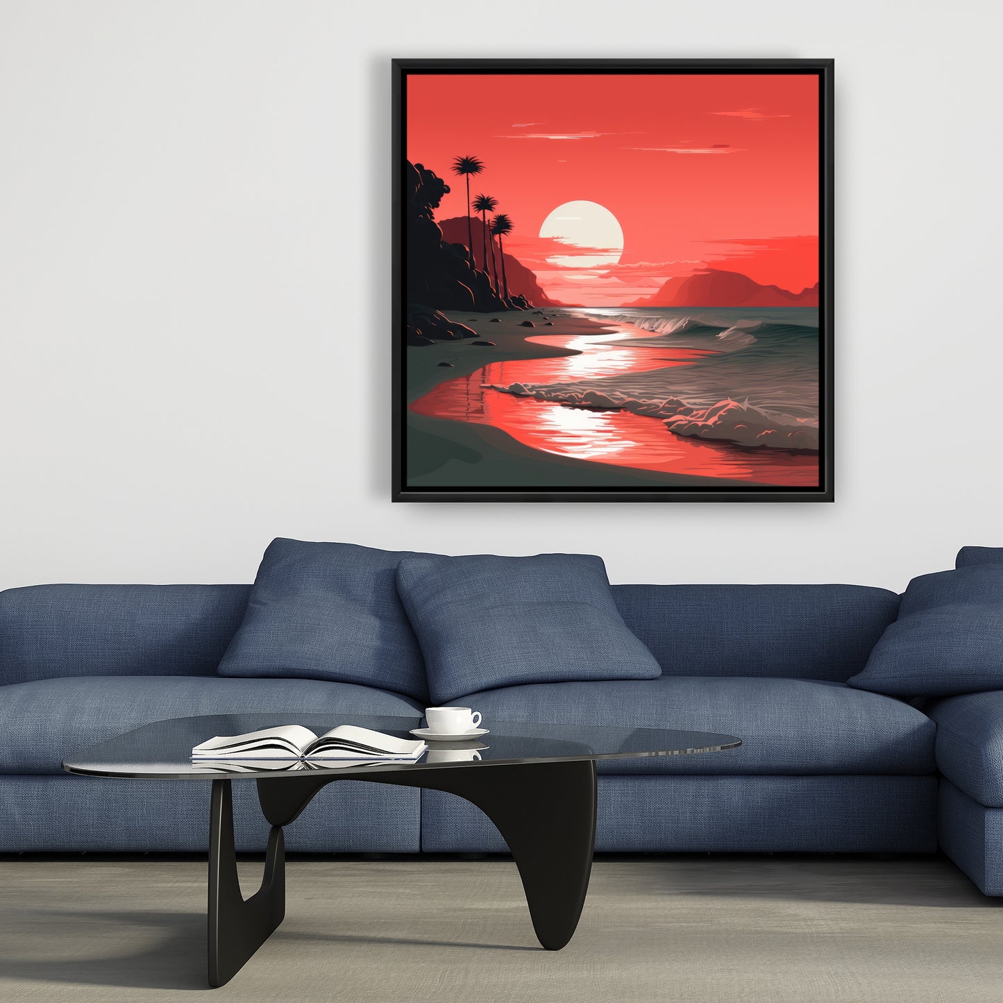 Blood sun - Framed Canvas - Print on demand