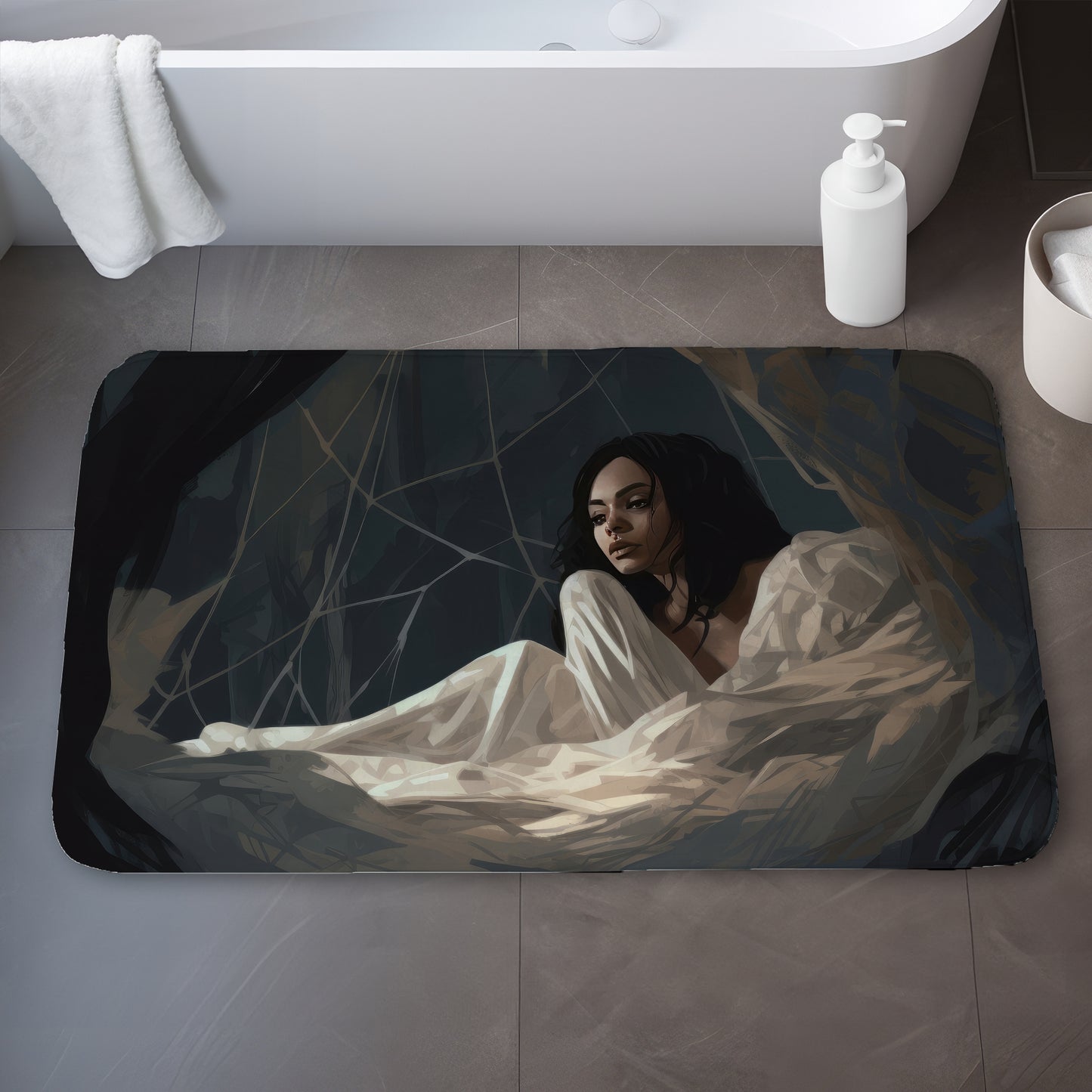 Spider princess - 17"x24" Bath mat