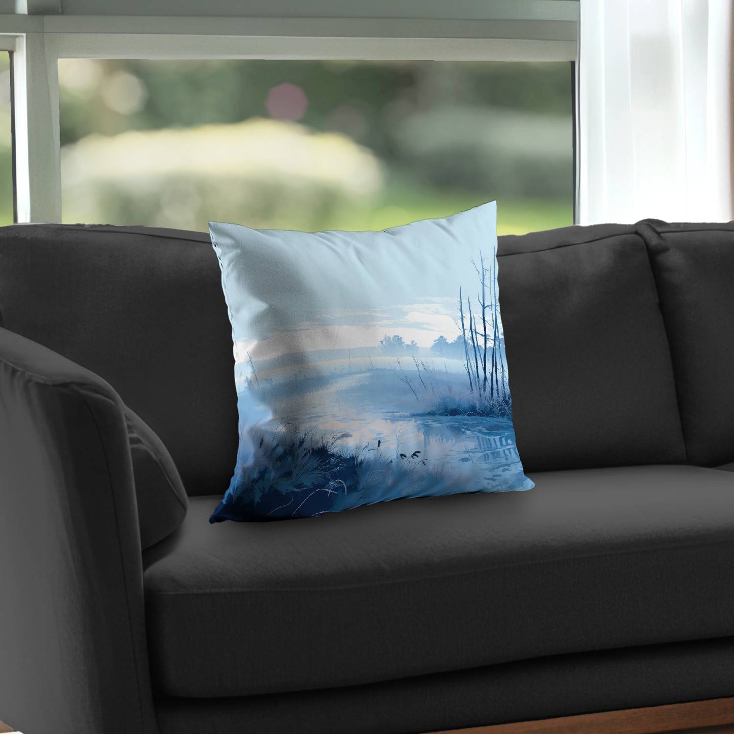 Cold Swamp Gray Poly Twill Throw Pillow Insert for Home Decor
