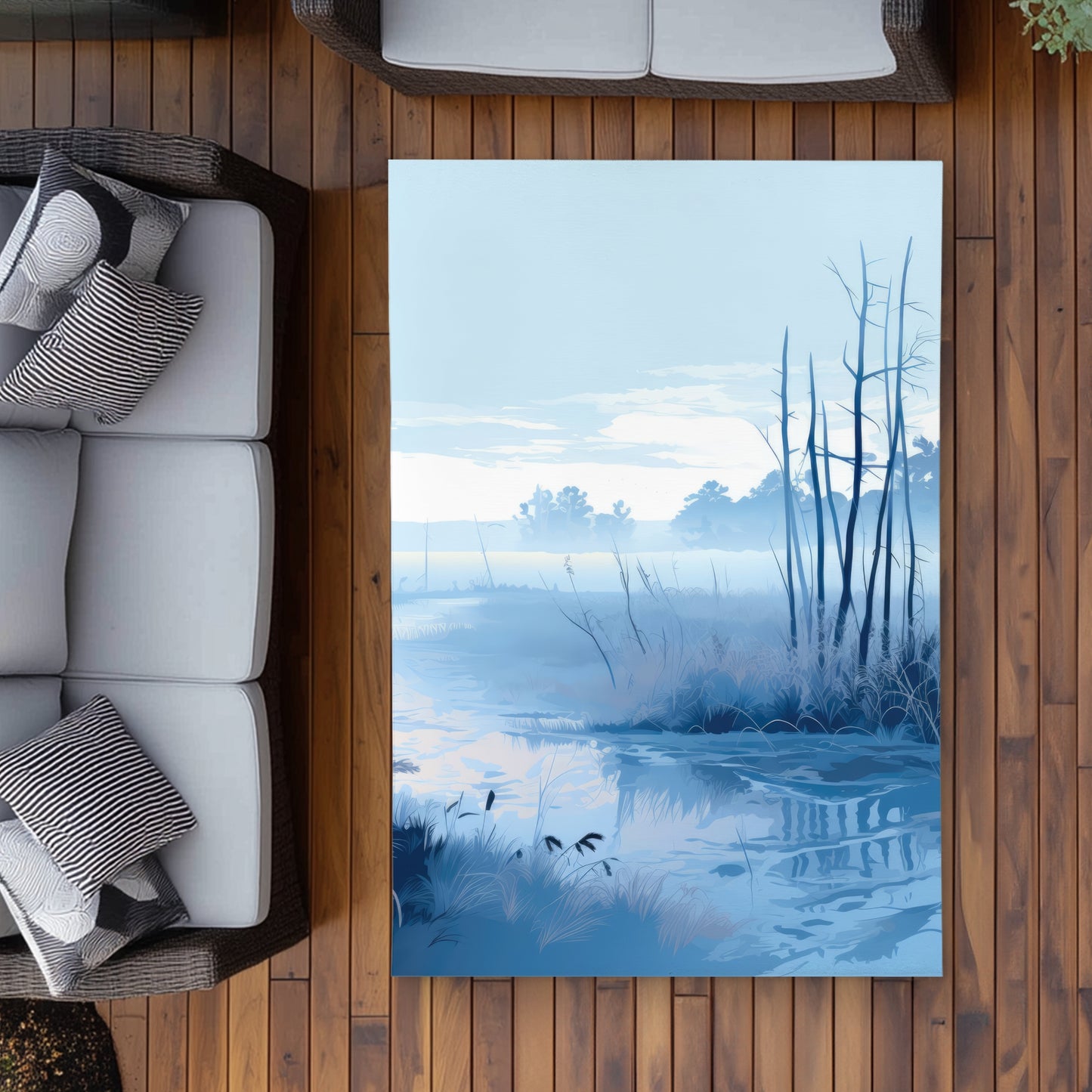 Cold Swamp Gray Outdoor Area Rug | Stylish Home Decor
