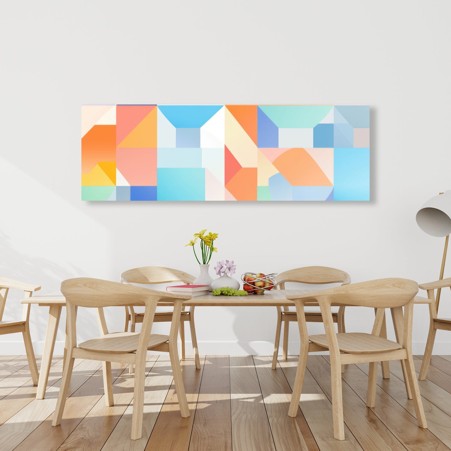 Geometric Cadence - Orange Canvas Art for Home Decor