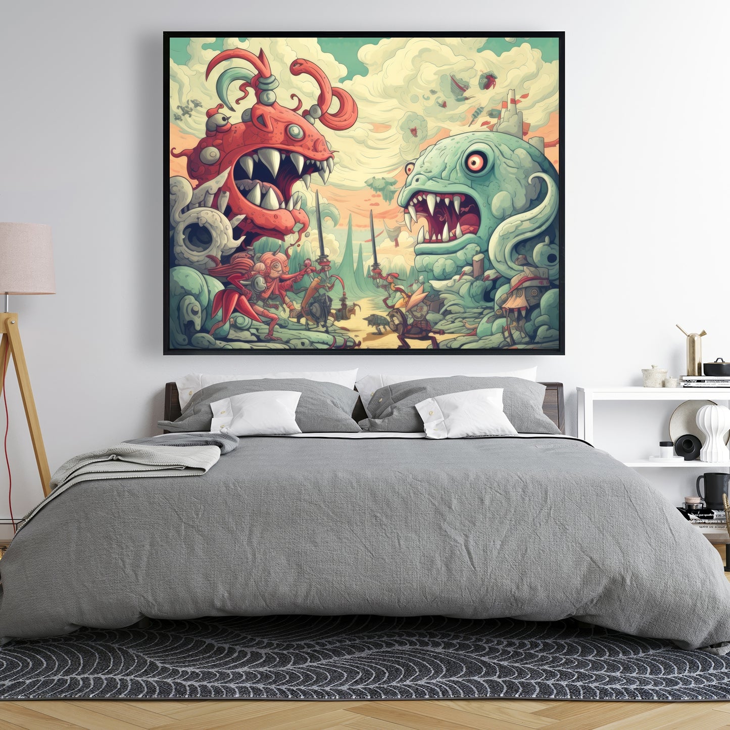 Two titans - Framed Canvas - Print on demand