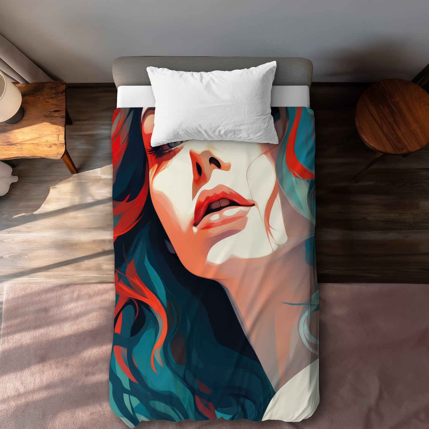 Dangerous lips Beige Duvet Cover for Elegant Home Decor
