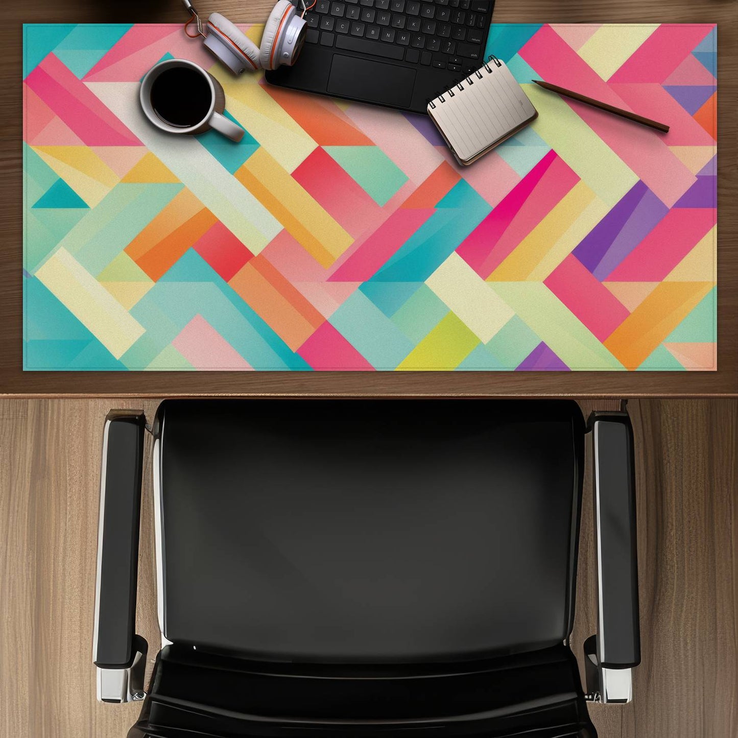 Stripe Harmony Orange Gaming Mat - Stylish Home Decor Mat