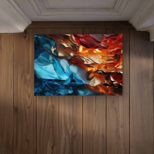 Paillasson intérieur/extérieur à contraste minéral doré - Décoration d'intérieur