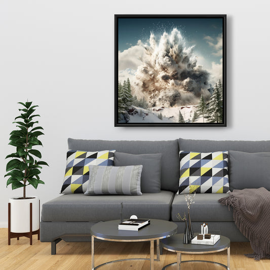 Ruined Excursion - Green Framed Canvas for Home Decor