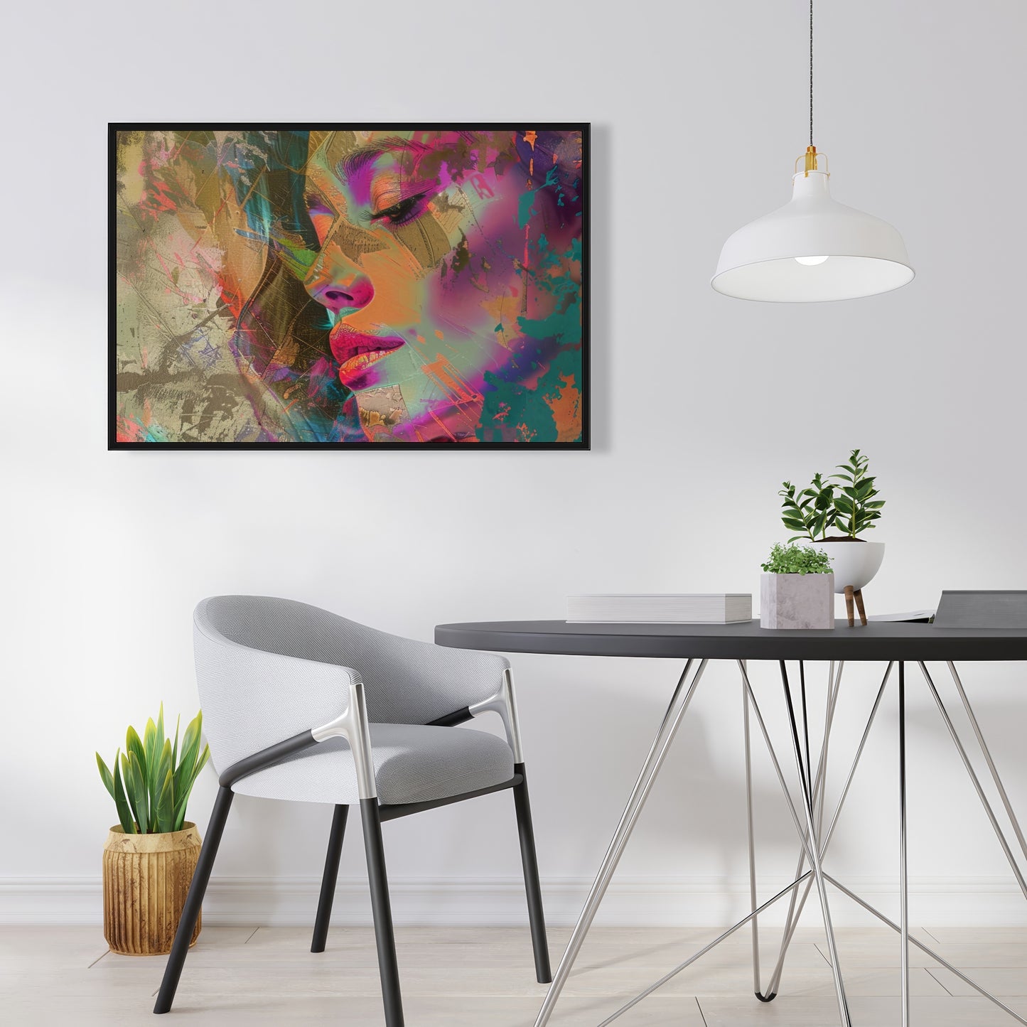 Grunge Look - Gray Framed Canvas for Stylish Home Decor