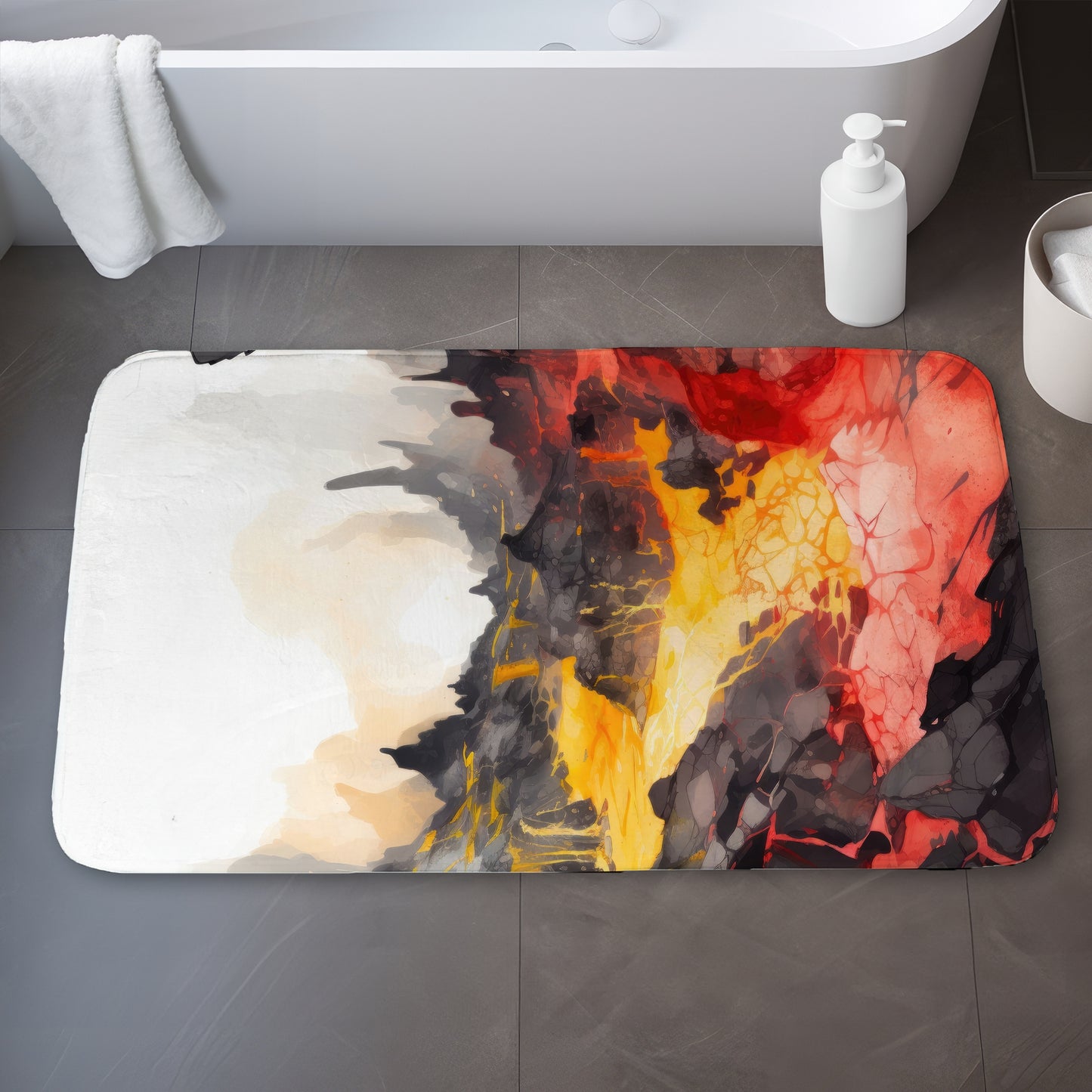 Hot and Flowing Yellow Bath Mat | Stylish Home Decor