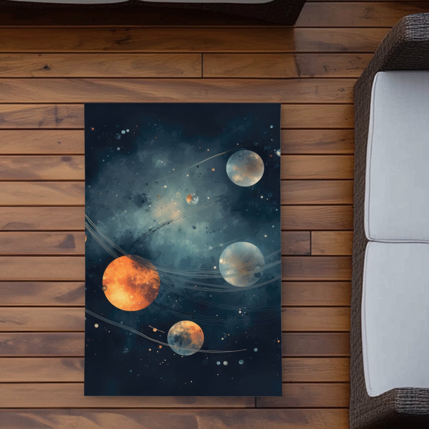 Deep Exploration Orange Outdoor Area Rug for Home Decor