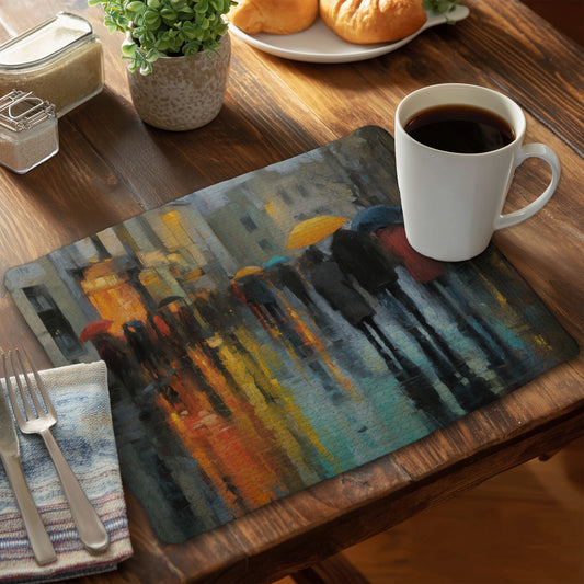 Rainy Day Braided Polyester Placemat for Home Decor