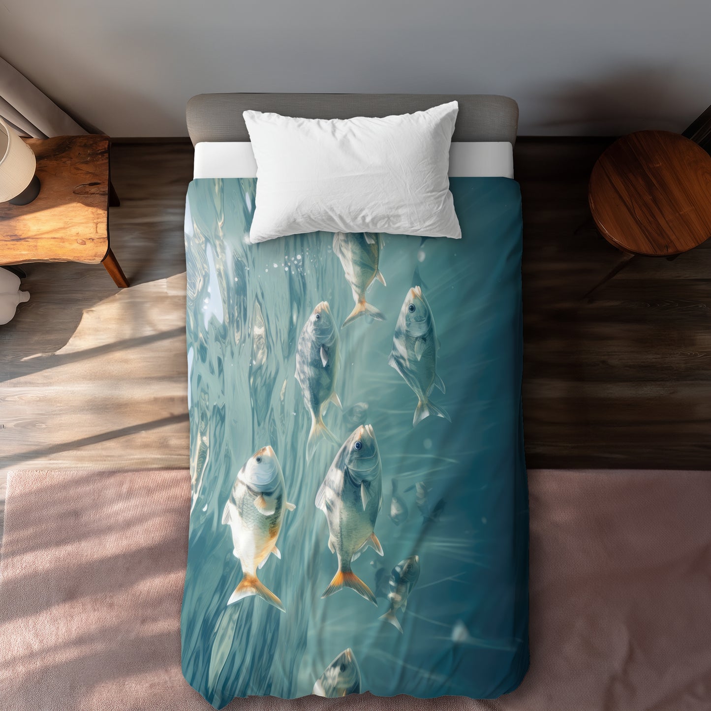 Swimming peacefully White Duvet Cover | Home Decor Essentials