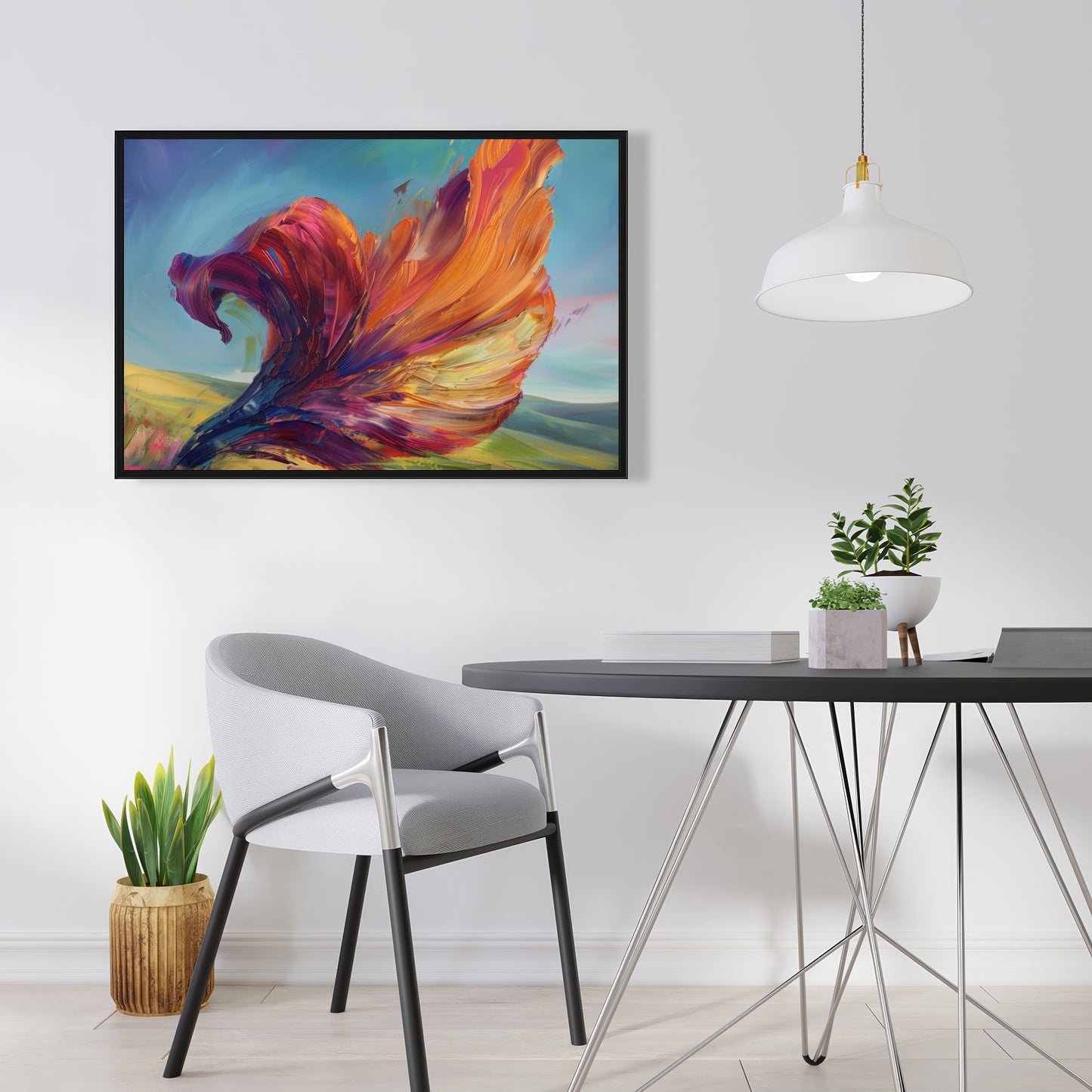 The leaf - 36"x36" Framed canvas
