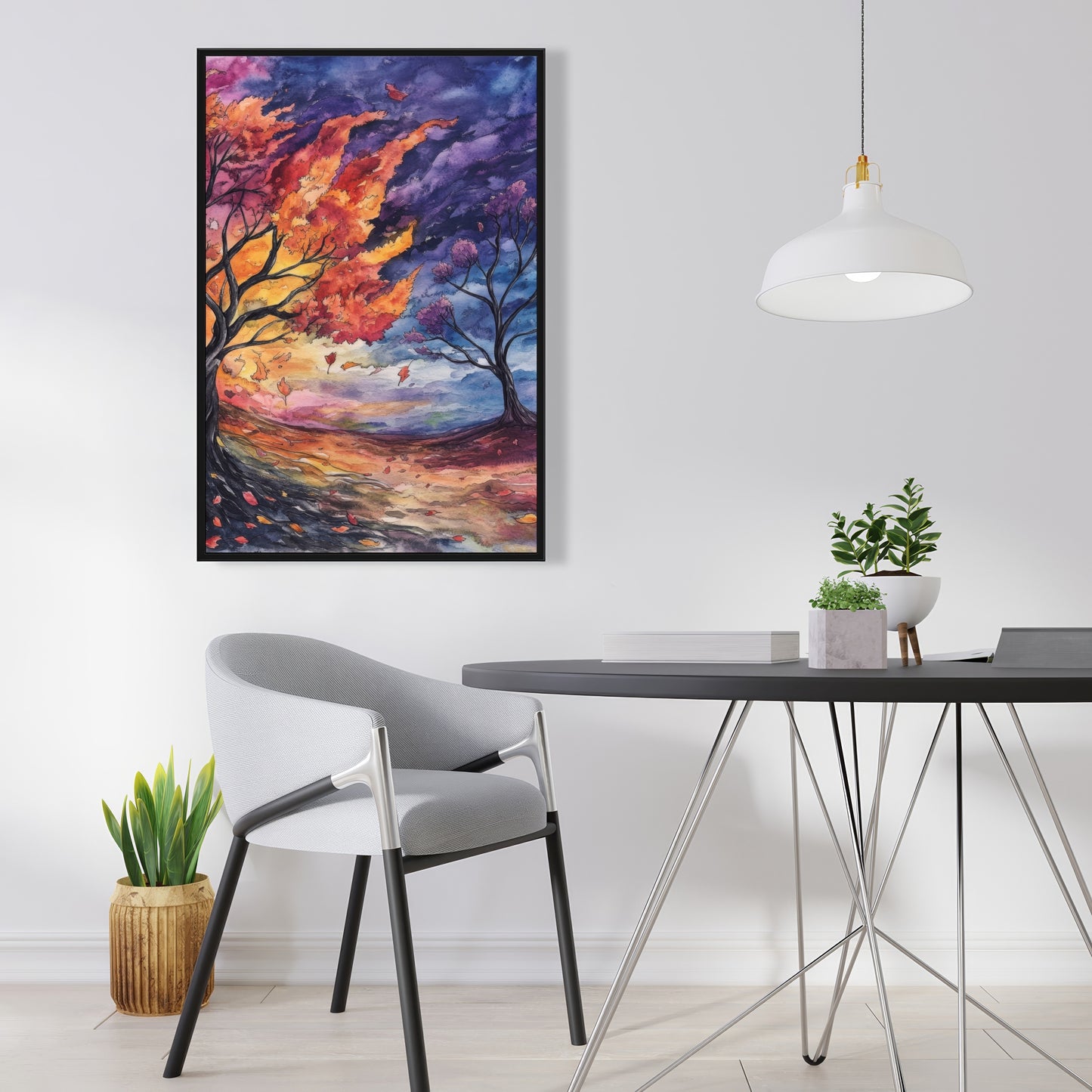 Before the storm - Yellow Framed Canvas for Home Decor