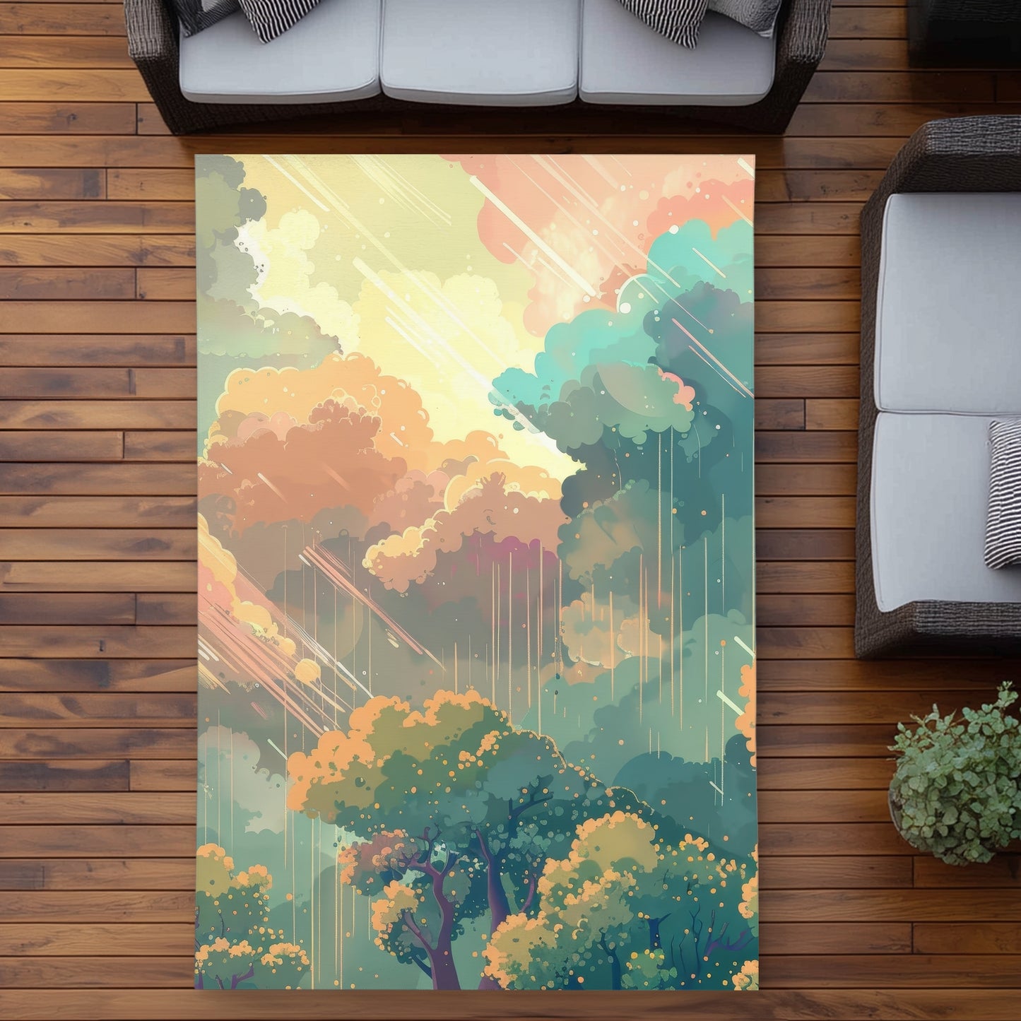 Crystal Winds Blue Outdoor Area Rug for Home Decor | Stylish