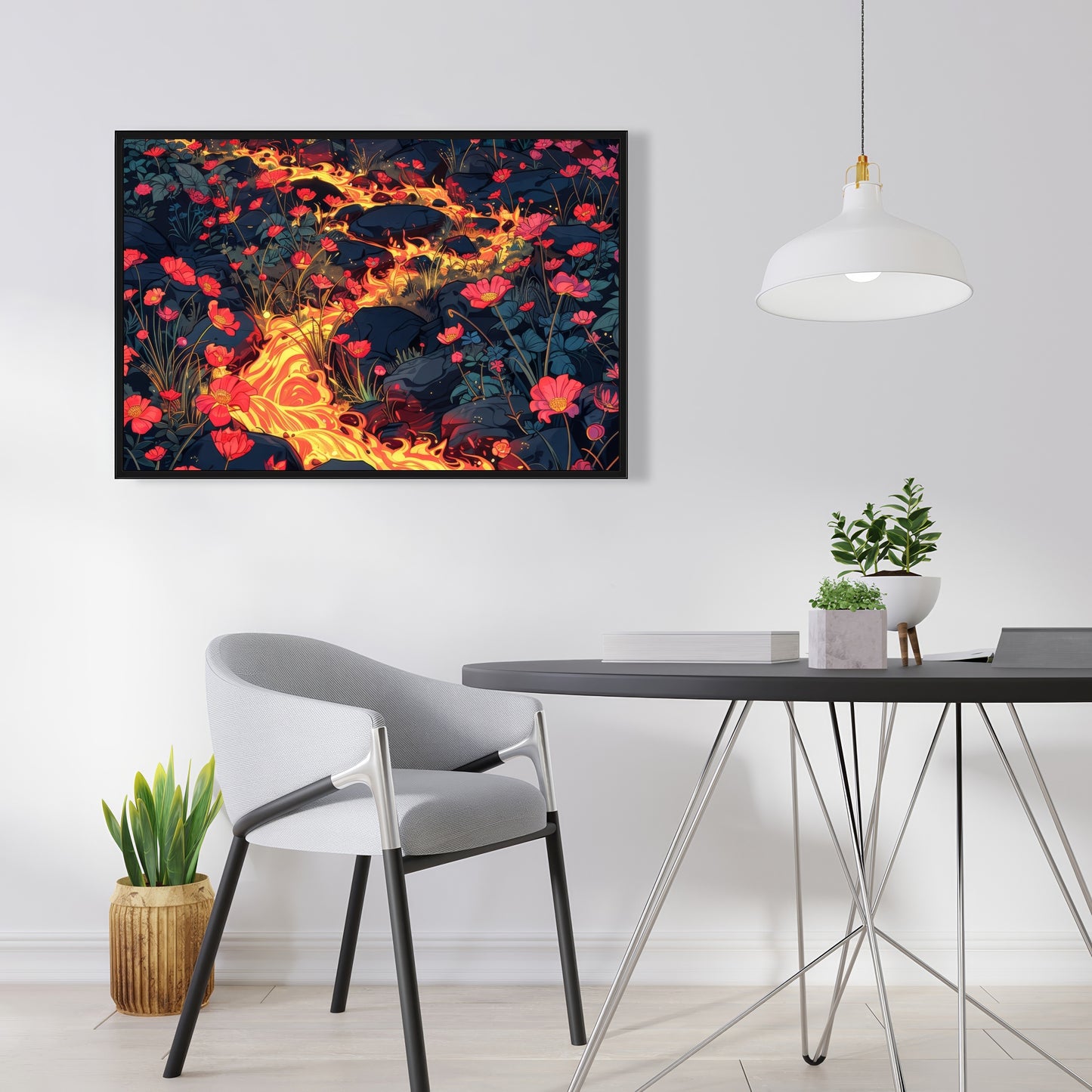 Dodging nature - 36"x36" Framed canvas