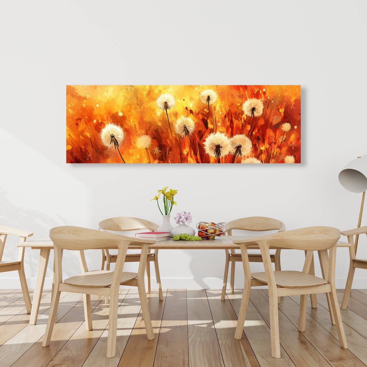 Dandelion Fire - Yellow Canvas Art for Home Decor