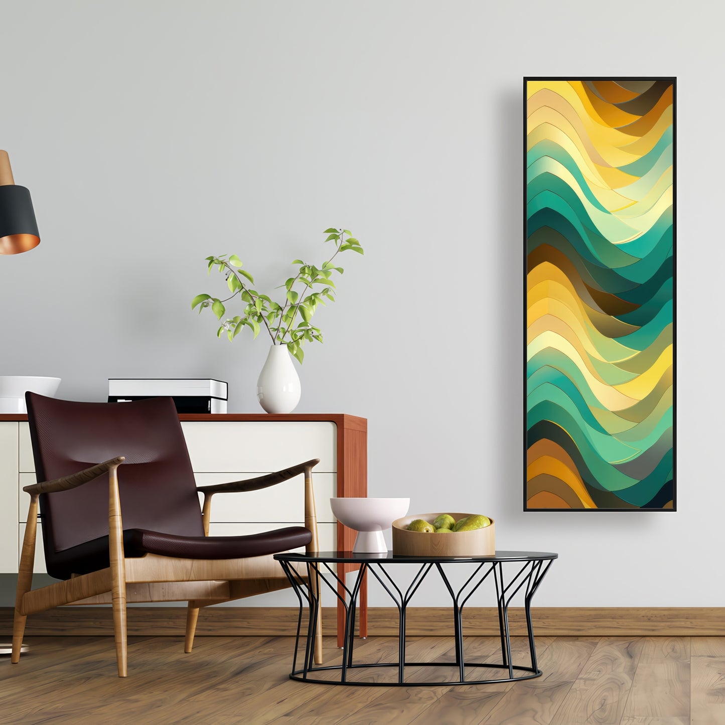 Jagged Luxury - Yellow Framed Canvas for Home Decor