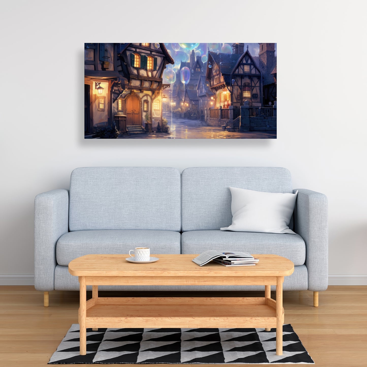 Bloopy Town - Purple Canvas Art for Home Decor | Unique Design