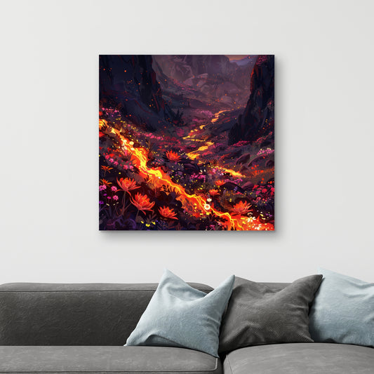 Bloom and Eruption - Yellow Canvas Home Decor Artwork