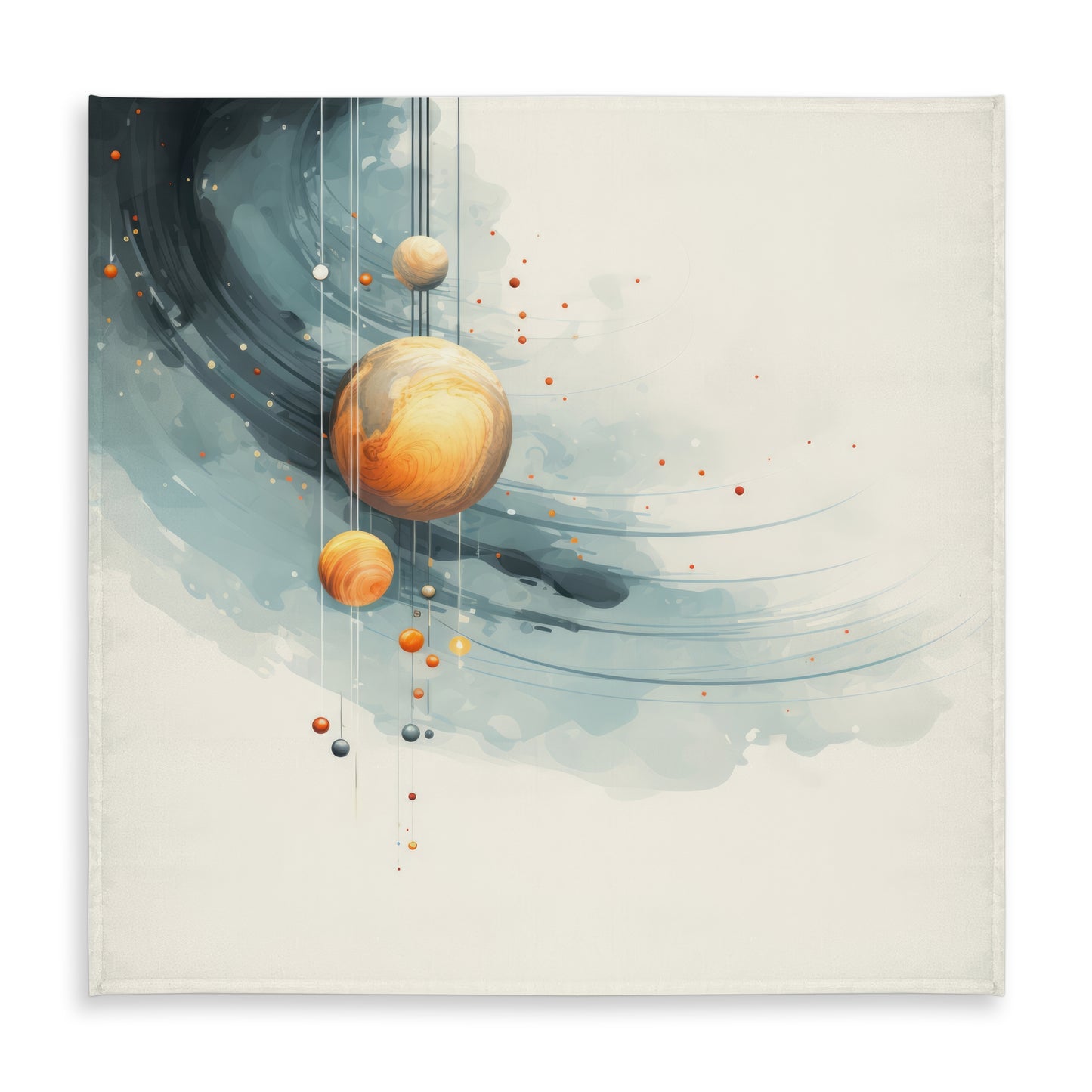 Hanging Planets Gray Tablecloth | Indoor Outdoor Home Decor