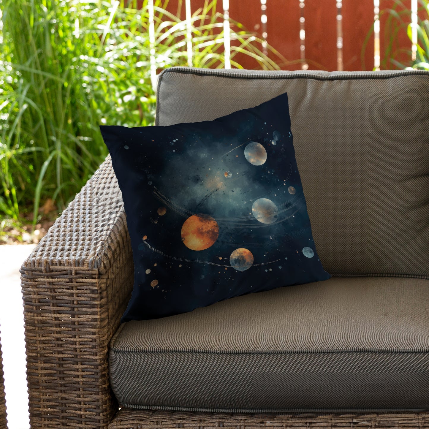 Deep Exploration Blue Poly Twill Throw Pillow - Home Decor Insert