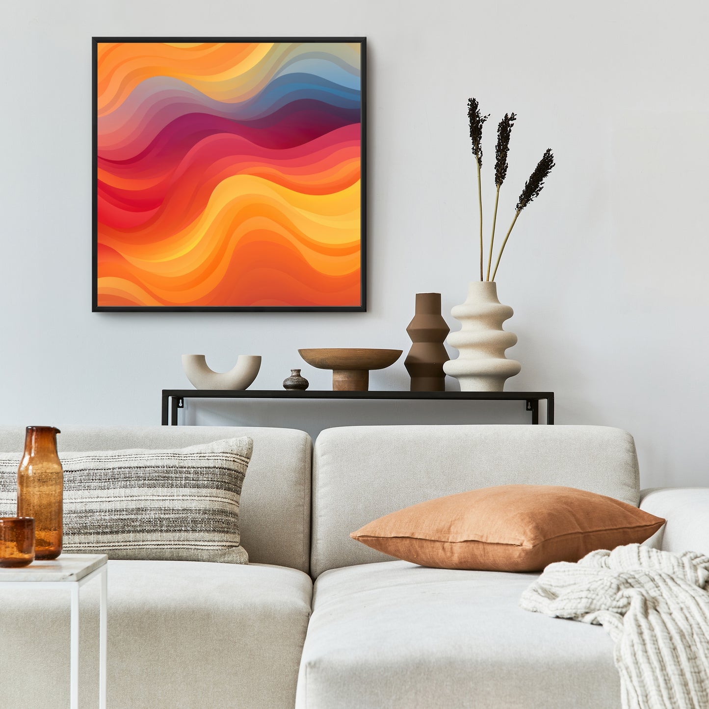 Cloudy Sky - Blue Framed Canvas for Home Decor | Wall Art