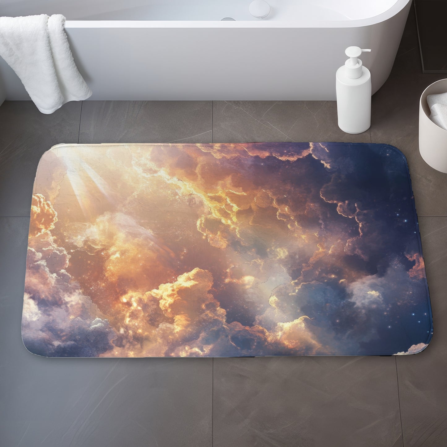 Piercing Light Blue Bath Mat - Stylish Home Decor Essential