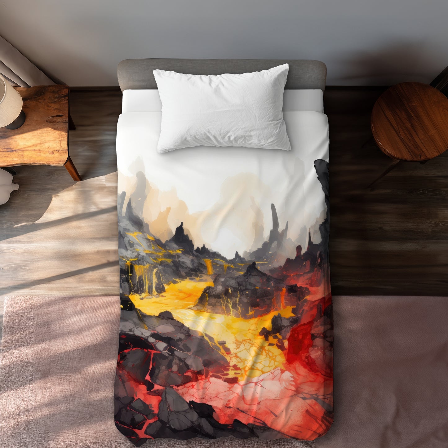 Hot and Flowing Yellow Duvet Cover | Stylish Home Decor