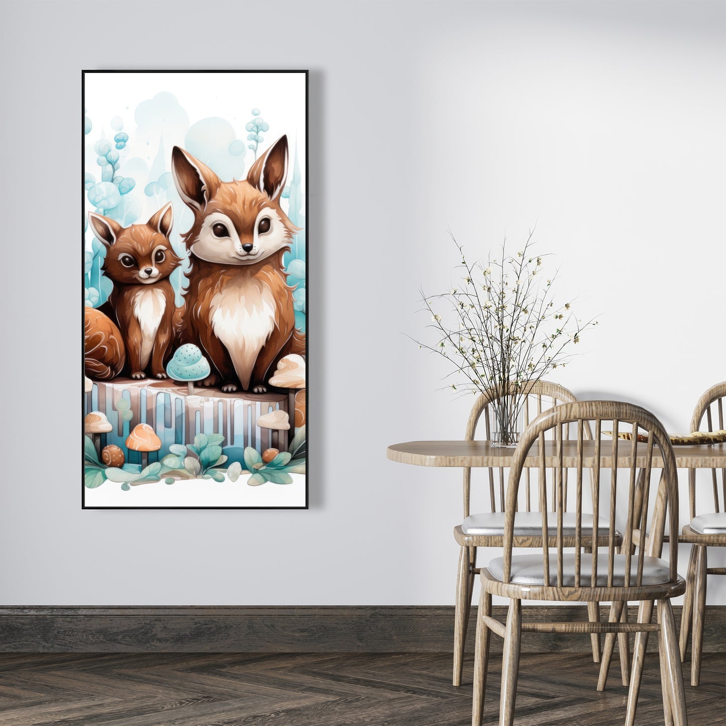 Two pals - Framed Canvas - Print on demand