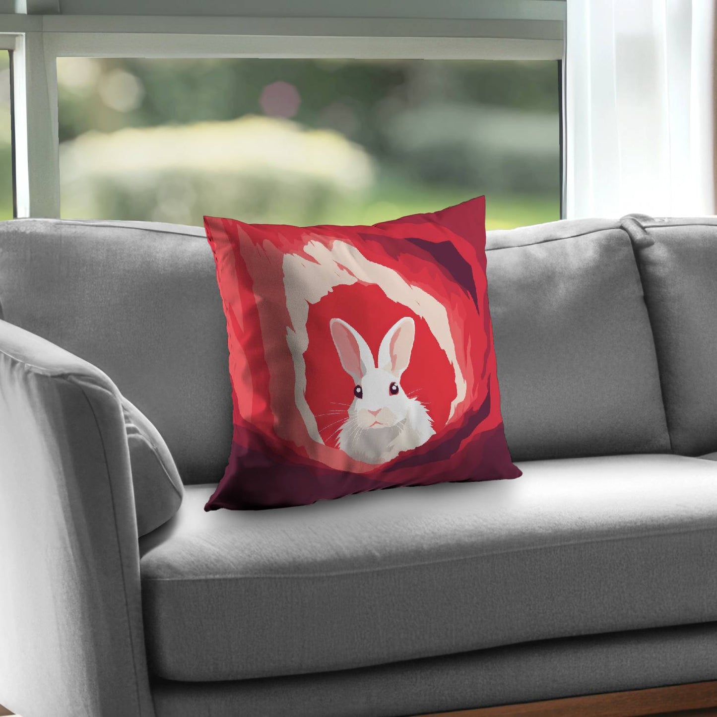 Looking out Pink Poly Twill Throw Pillow | Home Decor Insert