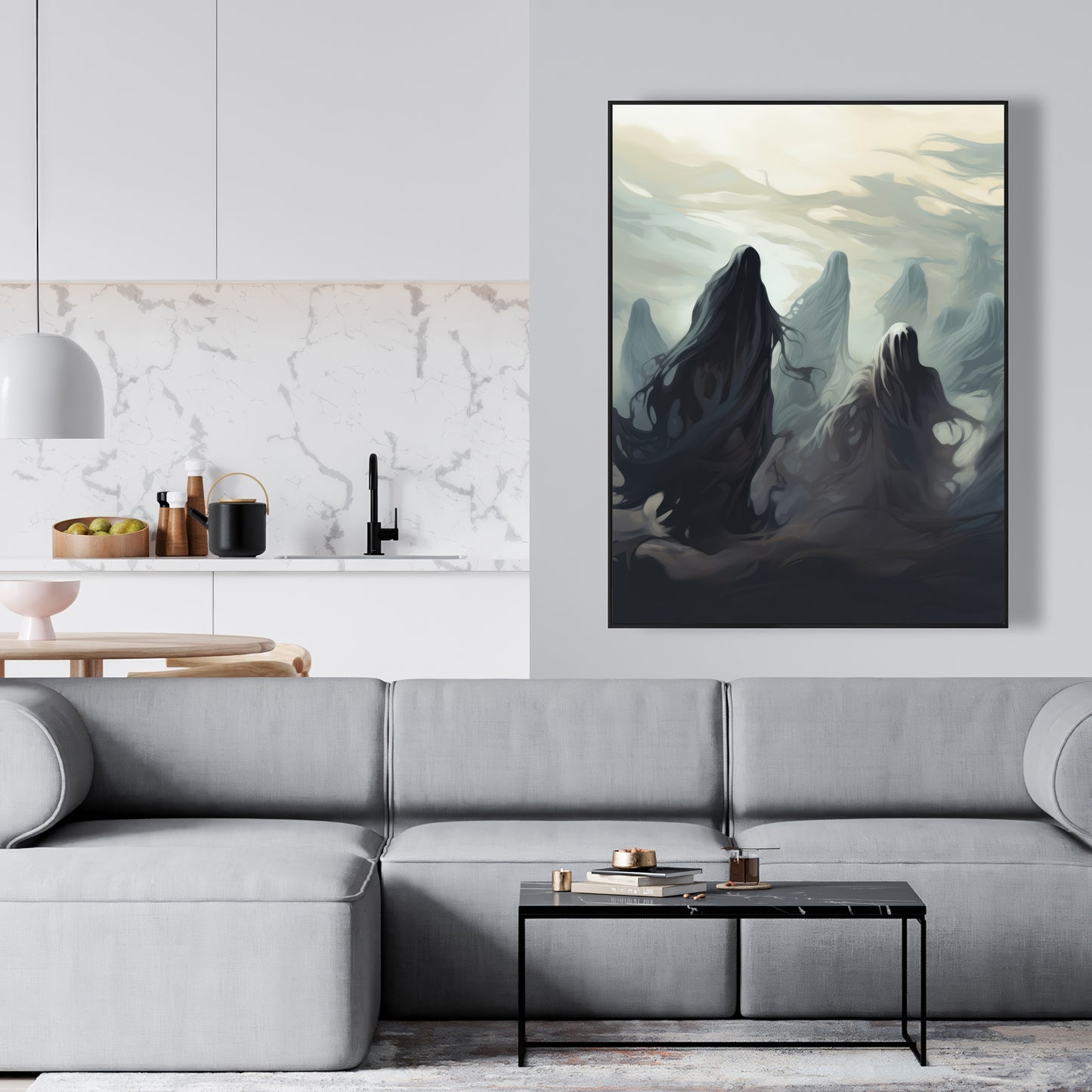 Searching for souls - 36"x36" Framed canvas