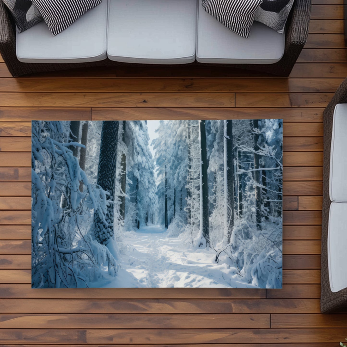 Cold forest White Outdoor Area Rug for Home Decor - Stylish
