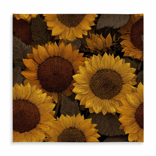 Golden Glow Blooms Tablecloth | Indoor Outdoor Home Decor
