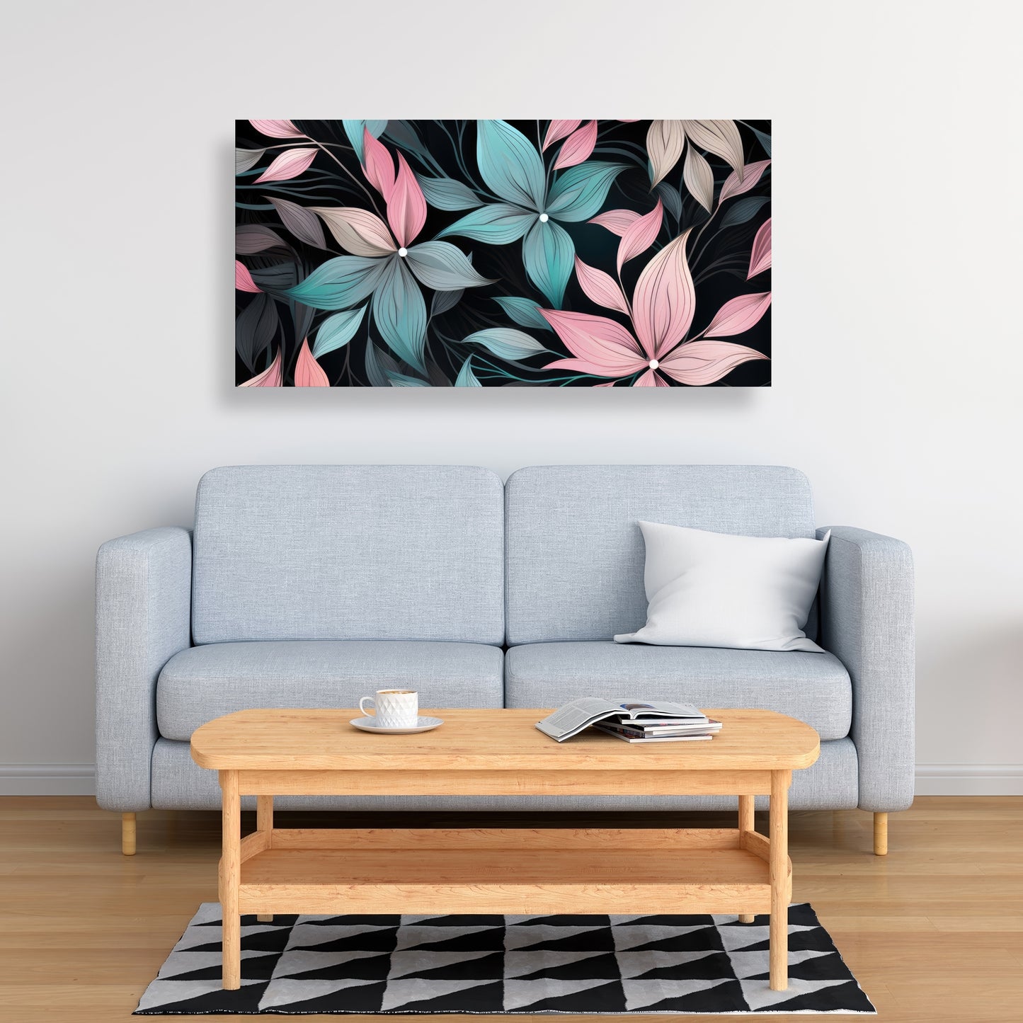 Desaturated flowers - 32"x32" Canvas