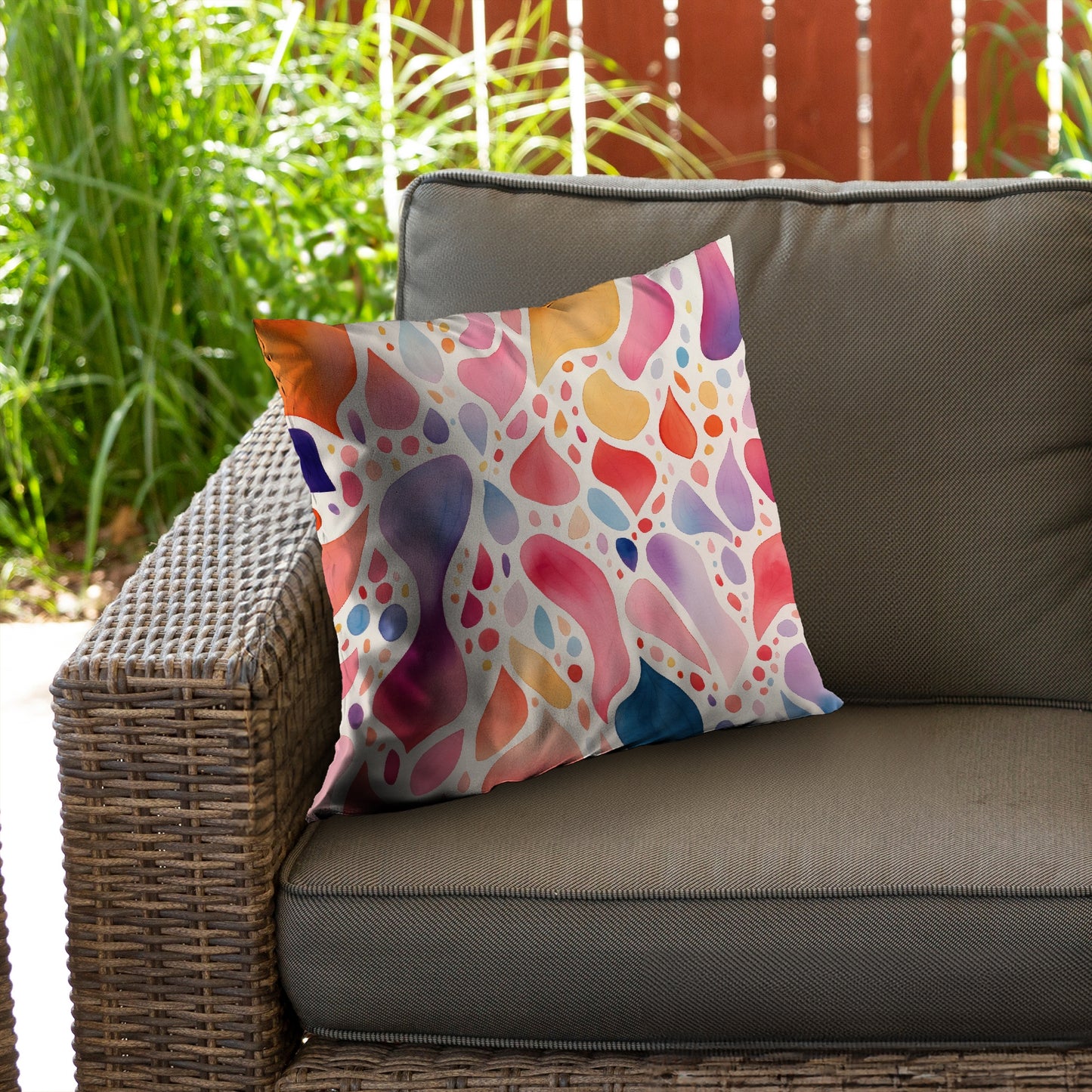 Splotches Orange Poly Twill Throw Pillow Insert for Home Decor