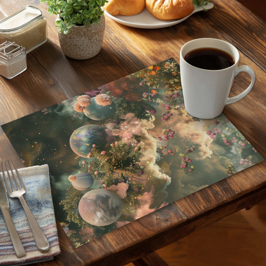 Bloom space Beige Polyester Placemat for Elegant Home Decor