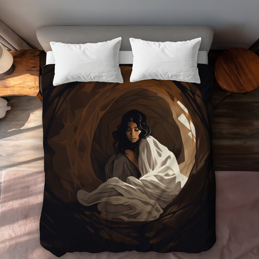 Warm embrace Black Duvet Cover for Cozy Home Decor