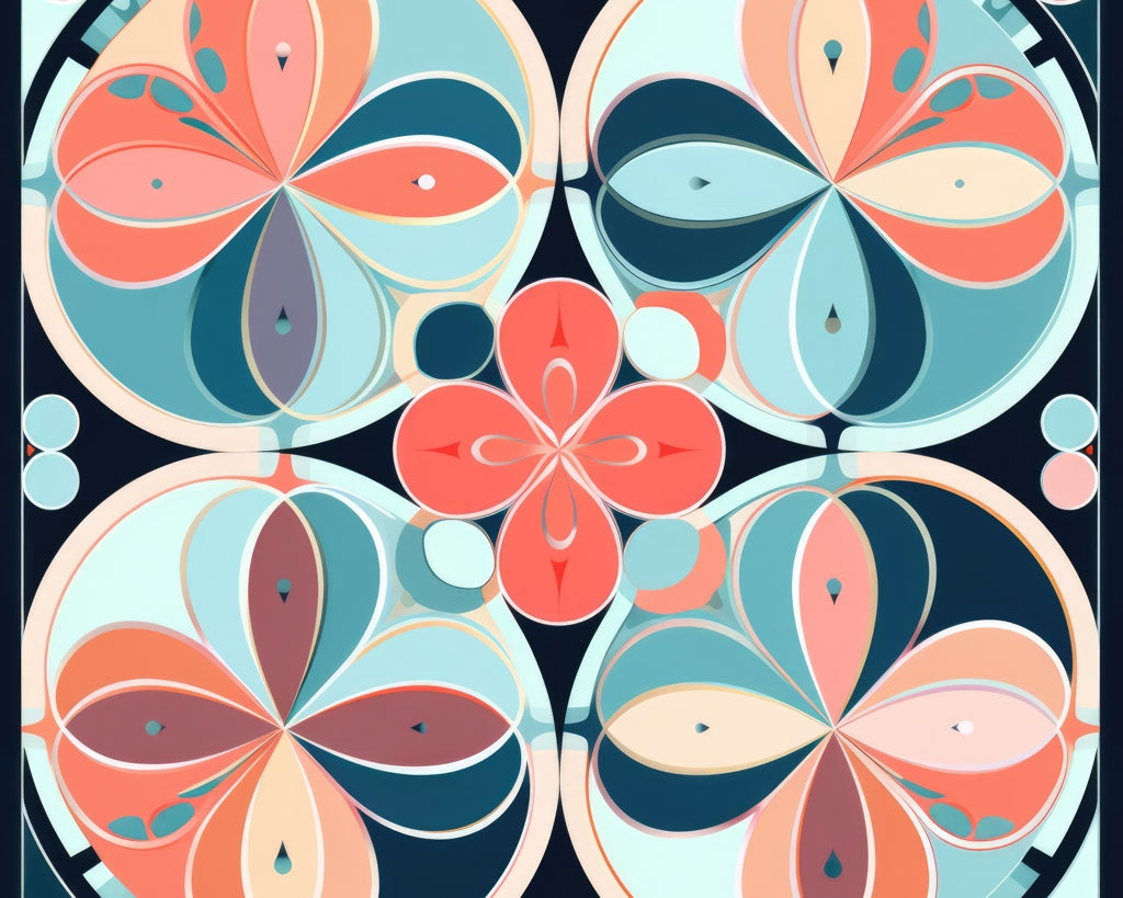 Pastel Mandala Turquoise Polyester Placemat for Home Decor